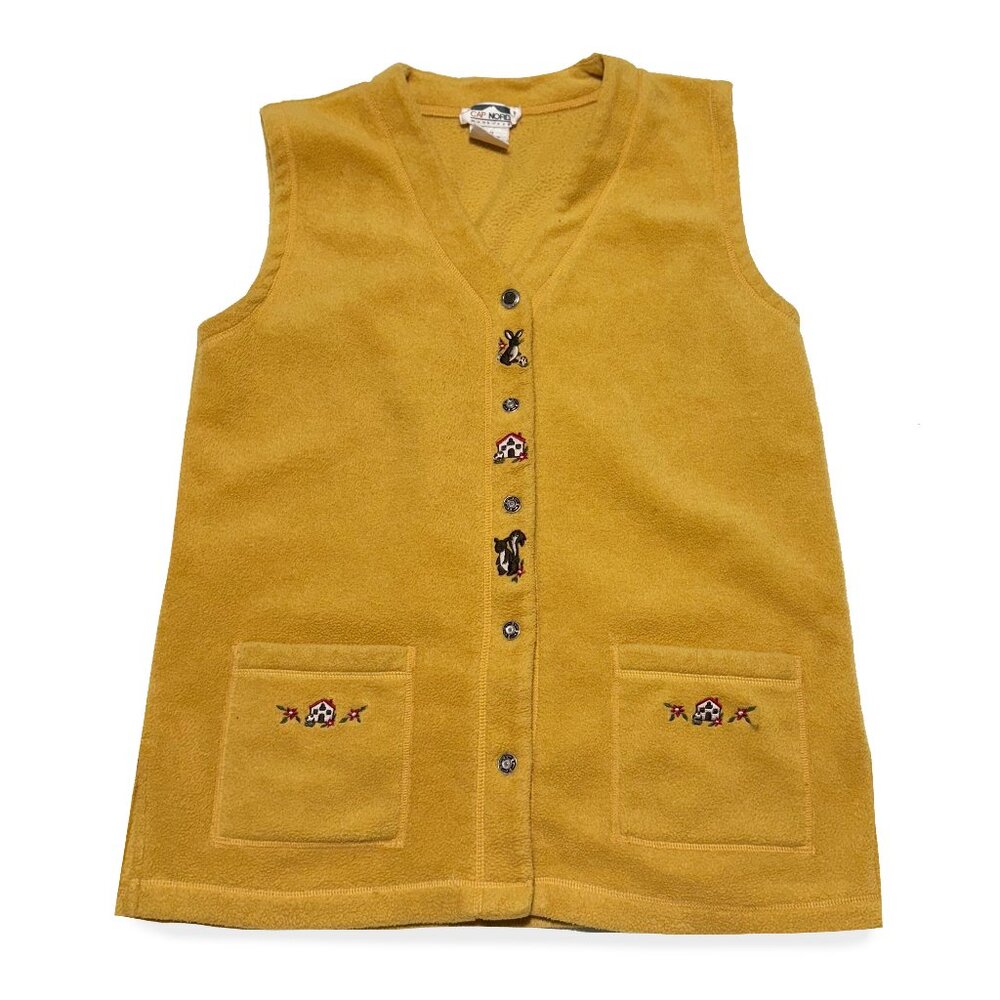 Vintage Cap Nord, Bunny, Squirrel, and Mushroom Vest / Autumn / Cottagecore